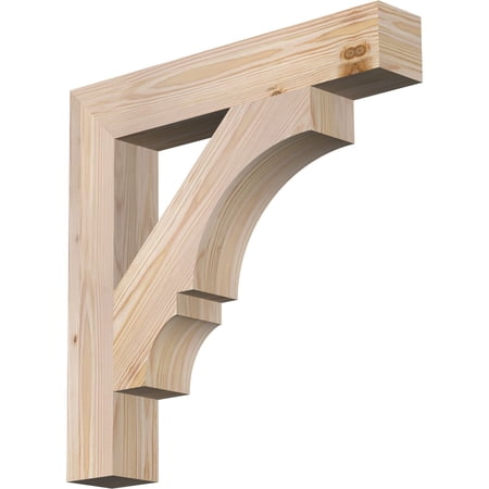 Ekena Millwork 3 1/2"W x 20"D x 20"H Balboa Block Smooth Bracket, Douglas Fir