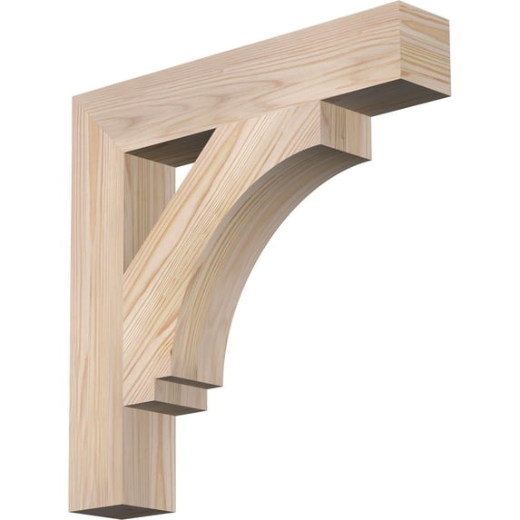 Ekena Millwork 3 1/2"W x 20"D x 20"H Imperial Block Smooth Bracket, Douglas Fir