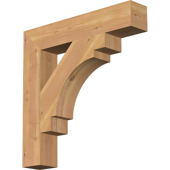 Ekena Millwork 3 1/2"W x 20"D x 20"H Merced Block Smooth Bracket, Western Red Cedar