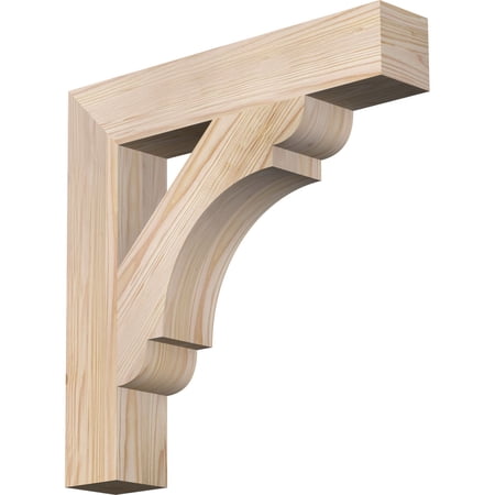 Ekena Millwork 3 1/2"W x 20"D x 20"H Olympic Block Smooth Bracket, Douglas Fir