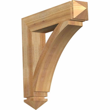 Ekena Millwork 3 1/2"W x 20"D x 20"H Thorton Arts & Crafts Smooth Bracket, Western Red Cedar