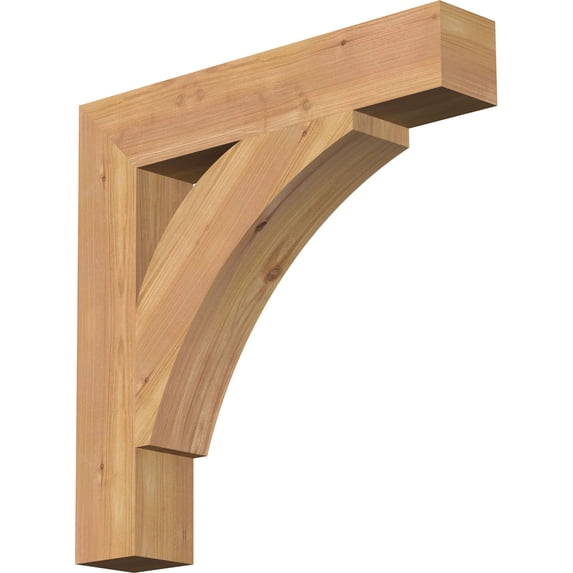Ekena Millwork 3 1/2"W x 20"D x 20"H Thorton Block Smooth Bracket, Western Red Cedar