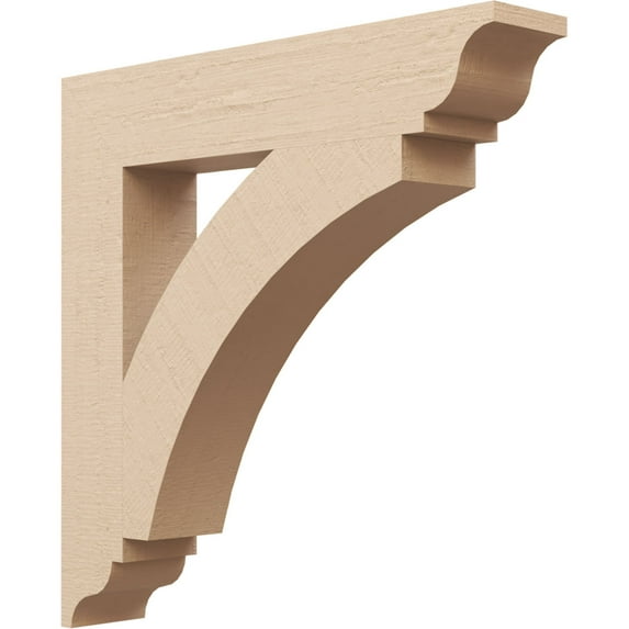 Ekena Millwork 3 1/2"W x 20"D x 20"H Thorton Traditional Rough Cedar Woodgrain TimberThane Bracket, Primed Tan