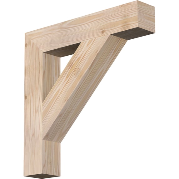 Ekena Millwork 3 1/2"W x 20"D x 20"H Traditional Block Smooth Bracket, Douglas Fir