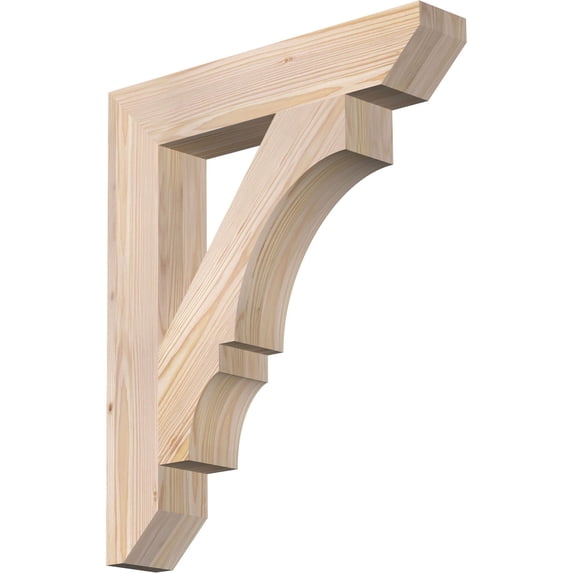 Ekena Millwork 3 1/2"W x 20"D x 24"H Balboa Slat Smooth Bracket, Douglas Fir