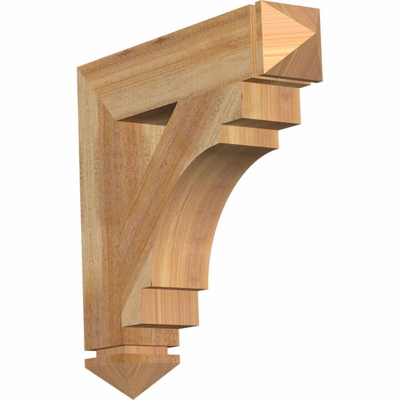 Ekena Millwork 3 1/2"W x 20"D x 24"H Funston Craftsman Smooth Bracket, Western Red Cedar