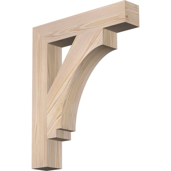 Ekena Millwork 3 1/2"W x 20"D x 24"H Imperial Block Smooth Bracket, Douglas Fir