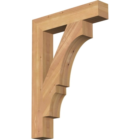 Ekena Millwork 3 1/2"W x 20"D x 28"H Balboa Block Smooth Bracket, Western Red Cedar