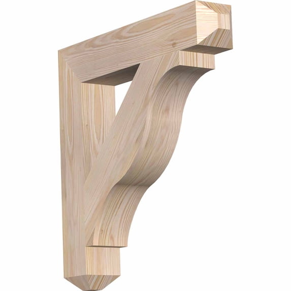 Ekena Millwork 3 1/2"W x 20"D x 28"H Funston Craftsman Smooth Bracket, Douglas Fir