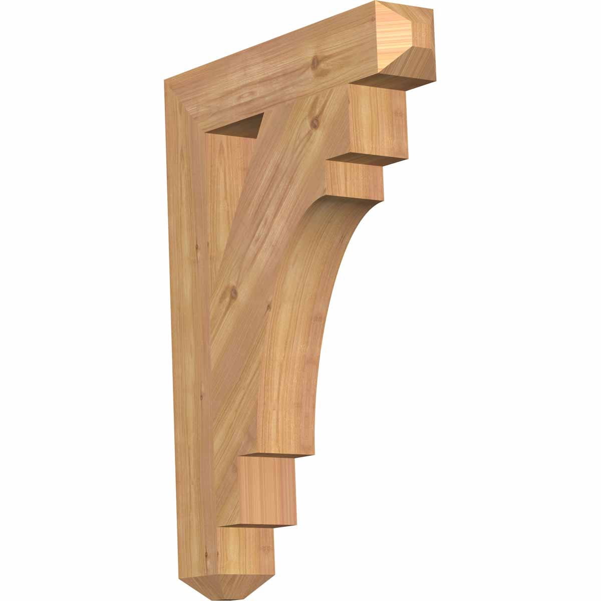 Ekena Millwork 3 1/2"W x 20"D x 28"H Merced Craftsman Smooth Bracket, Western Red Cedar
