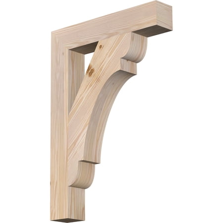 Ekena Millwork 3 1/2"W x 20"D x 28"H Olympic Block Smooth Bracket, Douglas Fir