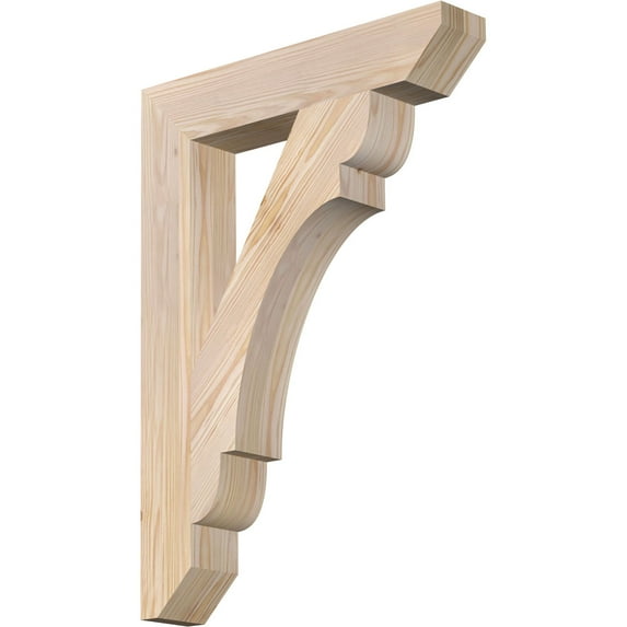 Ekena Millwork 3 1/2"W x 20"D x 28"H Olympic Slat Smooth Bracket, Douglas Fir