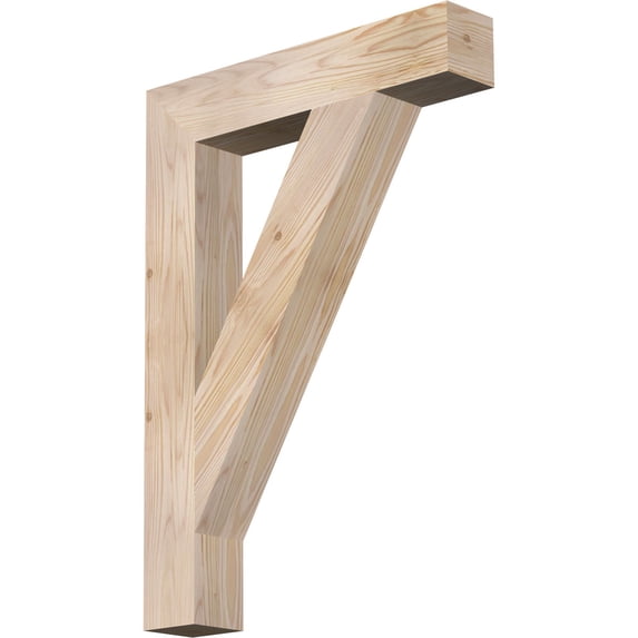 Ekena Millwork 3 1/2"W x 20"D x 28"H Traditional Block Smooth Bracket, Douglas Fir
