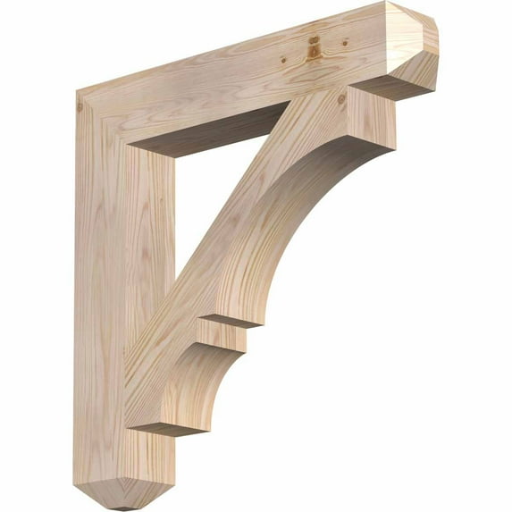 Ekena Millwork 3 1/2"W x 20"D x 32"H Balboa Craftsman Smooth Bracket, Douglas Fir