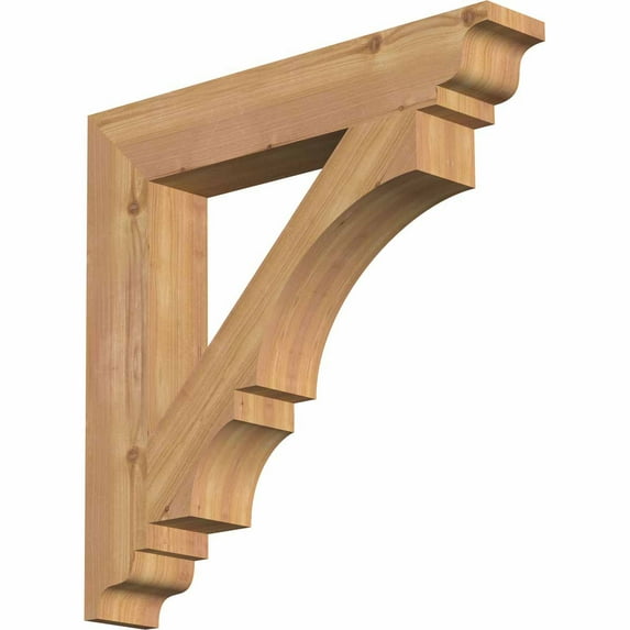 Ekena Millwork 3 1/2"W x 20"D x 32"H Balboa Traditional Smooth Bracket, Western Red Cedar