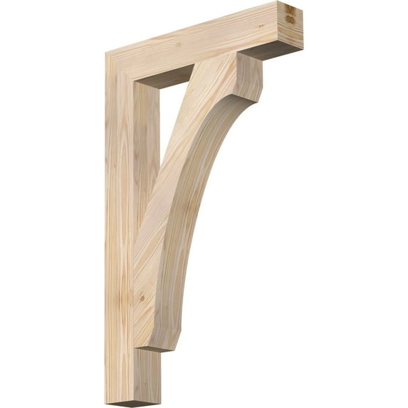 Ekena Millwork 3 1/2"W x 20"D x 32"H Legacy Block Smooth Bracket, Douglas Fir