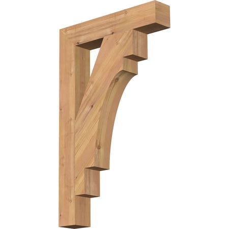 Ekena Millwork 3 1/2"W x 20"D x 32"H Merced Block Smooth Bracket, Western Red Cedar