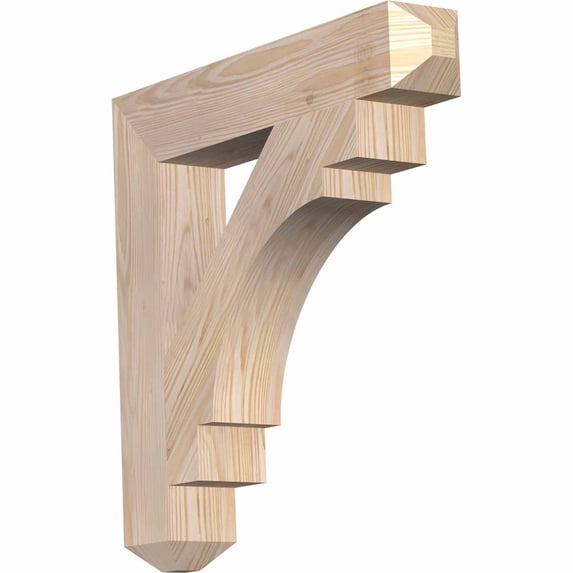 Ekena Millwork 3 1/2"W x 20"D x 32"H Merced Craftsman Smooth Bracket, Douglas Fir