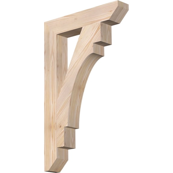Ekena Millwork 3 1/2"W x 20"D x 32"H Merced Slat Smooth Bracket, Douglas Fir