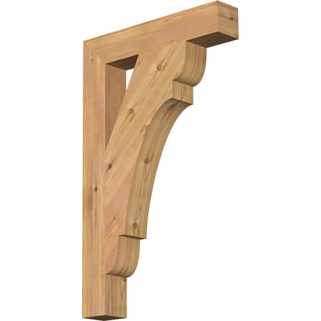 Ekena Millwork 3 1/2"W x 20"D x 32"H Olympic Block Smooth Bracket, Western Red Cedar