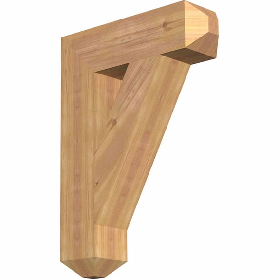 Ekena Millwork 3 1/2"W x 20"D x 32"H Olympic Traditional Smooth Bracket, Western Red Cedar