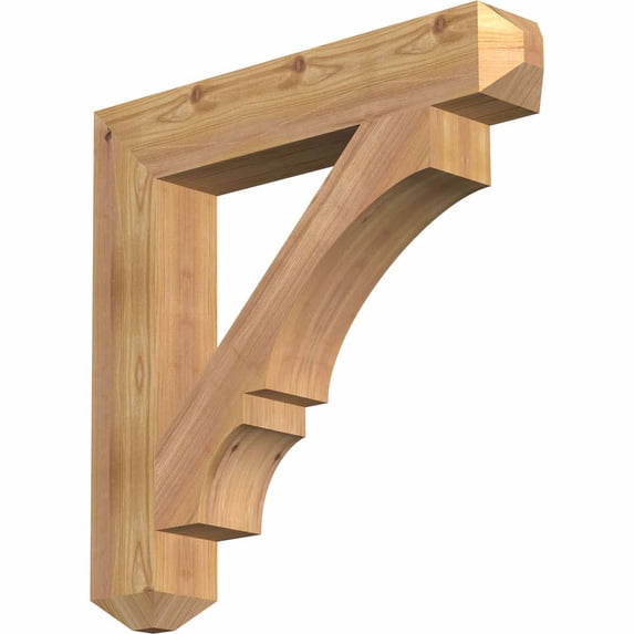 Ekena Millwork 3 1/2"W x 22"D x 22"H Balboa Craftsman Smooth Bracket, Western Red Cedar