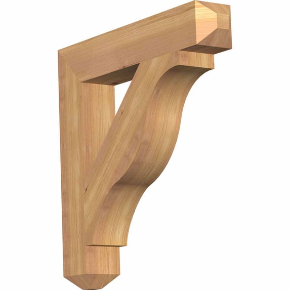Ekena Millwork 3 1/2"W x 22"D x 22"H Funston Craftsman Smooth Bracket, Western Red Cedar