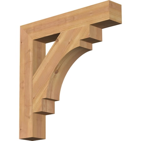 Ekena Millwork 3 1/2"W x 22"D x 22"H Merced Block Smooth Bracket, Western Red Cedar