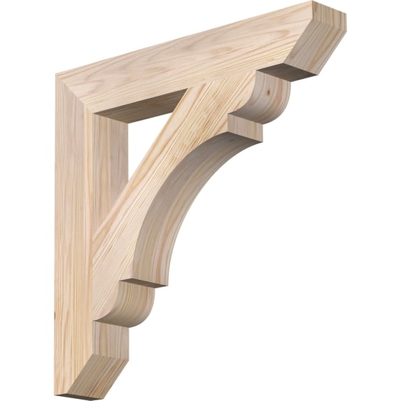 Ekena Millwork 3 1/2"W x 22"D x 22"H Olympic Slat Smooth Bracket, Douglas Fir