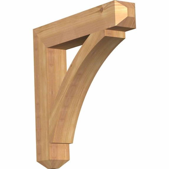 Ekena Millwork 3 1/2"W x 22"D x 22"H Thorton Craftsman Smooth Bracket, Western Red Cedar