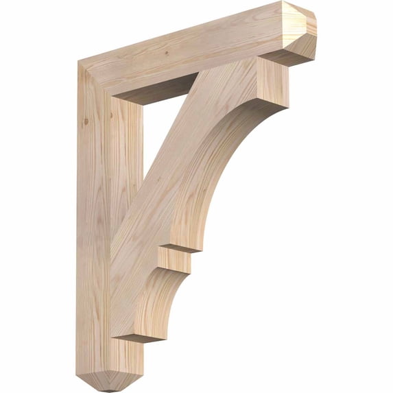 Ekena Millwork 3 1/2"W x 22"D x 26"H Balboa Craftsman Smooth Bracket, Douglas Fir