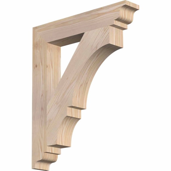 Ekena Millwork 3 1/2"W x 22"D x 26"H Balboa Traditional Smooth Bracket, Douglas Fir