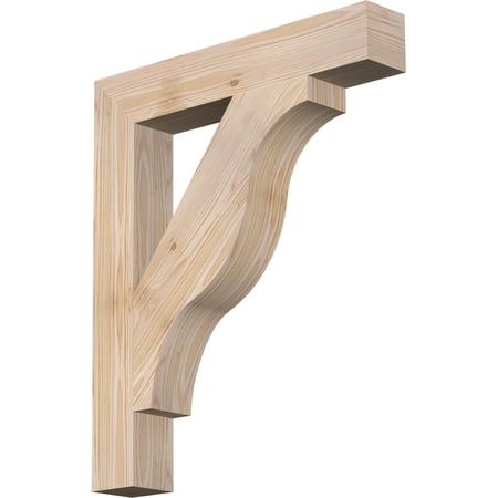 Ekena Millwork 3 1/2"W x 22"D x 26"H Funston Block Smooth Bracket, Douglas Fir