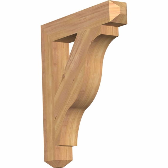 Ekena Millwork 3 1/2"W x 22"D x 26"H Funston Craftsman Smooth Bracket, Western Red Cedar