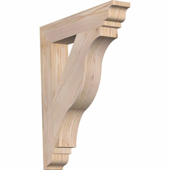 Ekena Millwork 3 1/2"W x 22"D x 26"H Funston Traditional Smooth Bracket, Douglas Fir