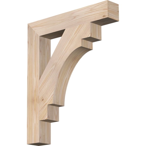 Ekena Millwork 3 1/2"W x 22"D x 26"H Merced Block Smooth Bracket, Douglas Fir