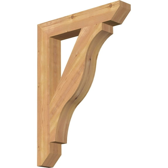 Ekena Millwork 3 1/2"W x 22"D x 30"H Funston Slat Smooth Bracket, Western Red Cedar