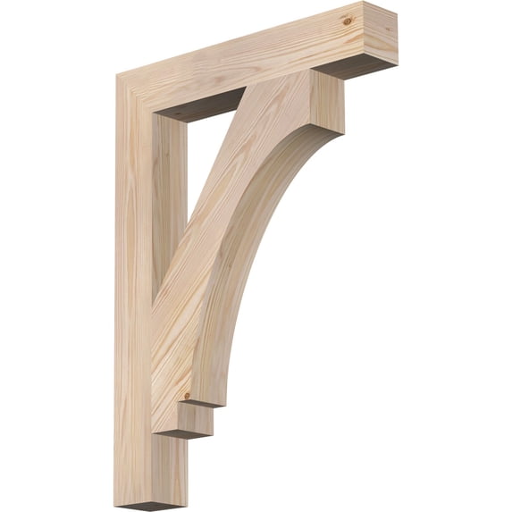 Ekena Millwork 3 1/2"W x 22"D x 30"H Imperial Block Smooth Bracket, Douglas Fir