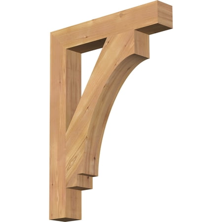 Ekena Millwork 3 1/2"W x 22"D x 30"H Imperial Block Smooth Bracket, Western Red Cedar