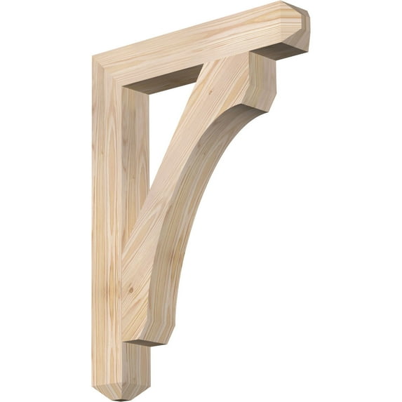 Ekena Millwork 3 1/2"W x 22"D x 30"H Legacy Craftsman Smooth Bracket, Douglas Fir