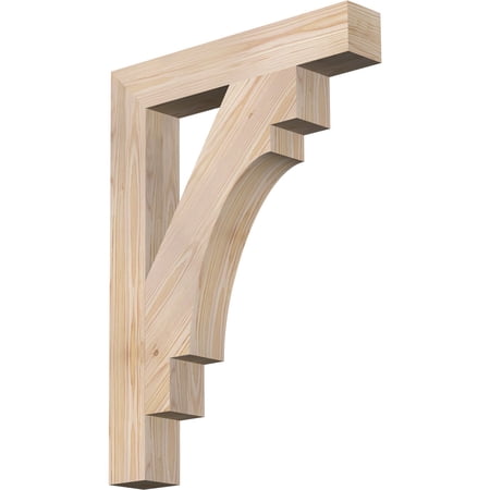 Ekena Millwork 3 1/2"W x 22"D x 30"H Merced Block Smooth Bracket, Douglas Fir