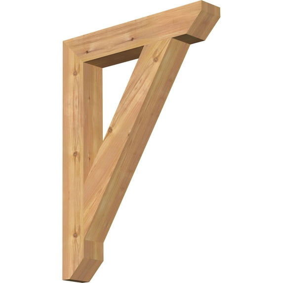 Ekena Millwork 3 1/2"W x 22"D x 30"H Traditional Slat Smooth Bracket, Western Red Cedar