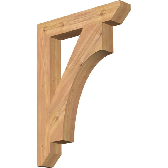 Ekena Millwork 3 1/2"W x 22"D x 30"H Westlake Slat Smooth Bracket, Western Red Cedar