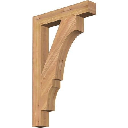 Ekena Millwork 3 1/2"W x 22"D x 34"H Balboa Block Smooth Bracket, Western Red Cedar