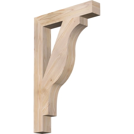 Ekena Millwork 3 1/2"W x 22"D x 34"H Funston Block Smooth Bracket, Douglas Fir