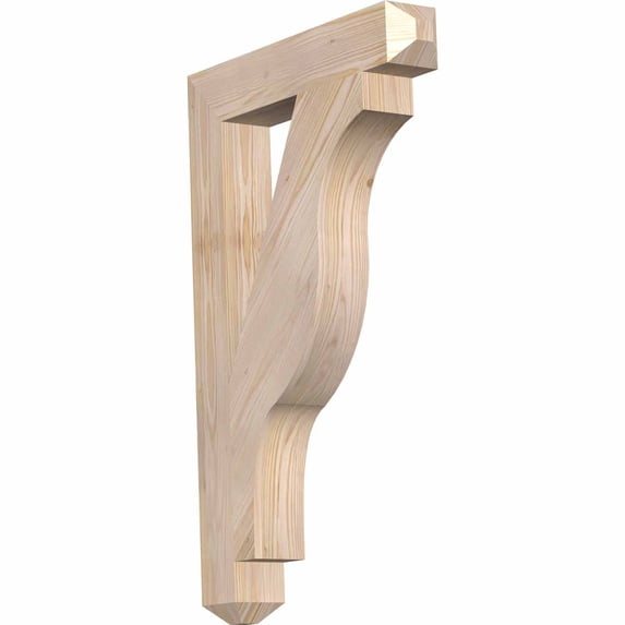 Ekena Millwork 3 1/2"W x 22"D x 34"H Funston Craftsman Smooth Bracket, Douglas Fir