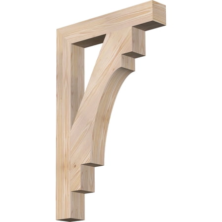 Ekena Millwork 3 1/2"W x 22"D x 34"H Merced Block Smooth Bracket, Douglas Fir