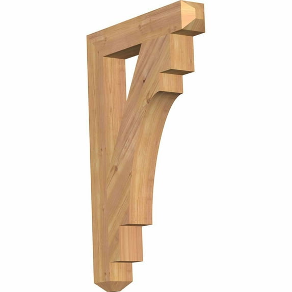 Ekena Millwork 3 1/2"W x 22"D x 34"H Merced Craftsman Smooth Bracket, Western Red Cedar