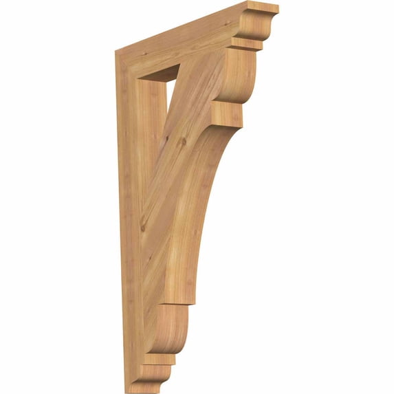 Ekena Millwork 3 1/2"W x 22"D x 34"H Olympic Traditional Smooth Bracket, Western Red Cedar