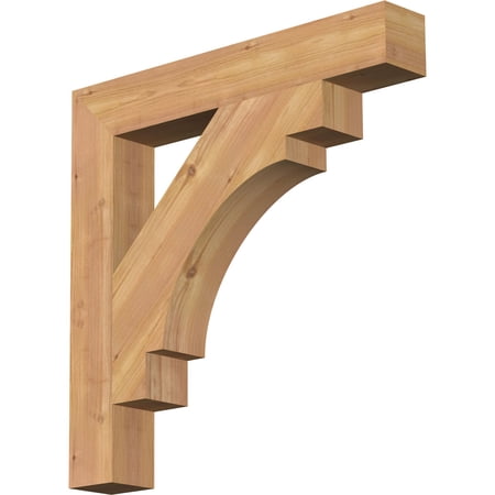 Ekena Millwork 3 1/2"W x 24"D x 24"H Merced Block Smooth Bracket, Western Red Cedar